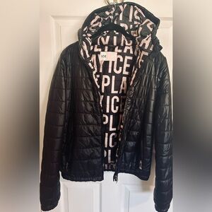 Women's Black and Pink Reversible Jacket